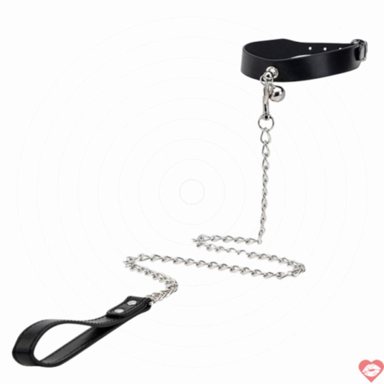 Dây xích khóa cổ da chuông inox kích thích 
