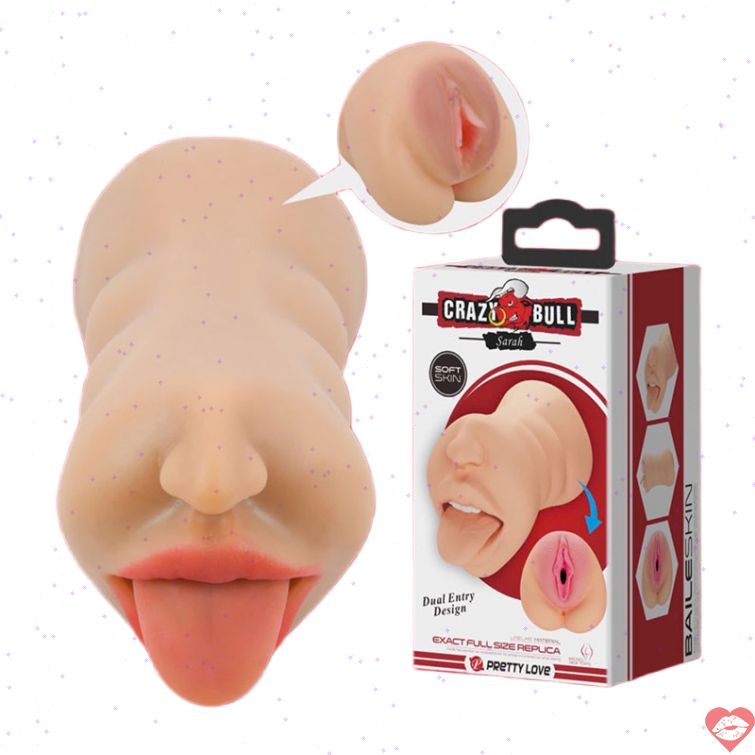 Âm đạo giả 2 đầu Crazy Bull Sarah siêu mềm chân thực 