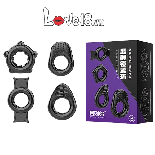  Sỉ Bộ 4 vòng đeo dương vật bằng silicon chống xuất tinh sớm  hàng xách tay 