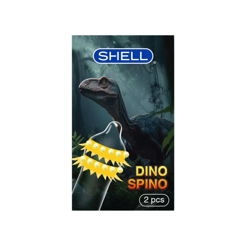  Giá sỉ Bao cao su Shell Dino Spino - Hộp 1 bao 2 vòng gai bi nổi lớn + 1 bao Shell  hàng xách tay 