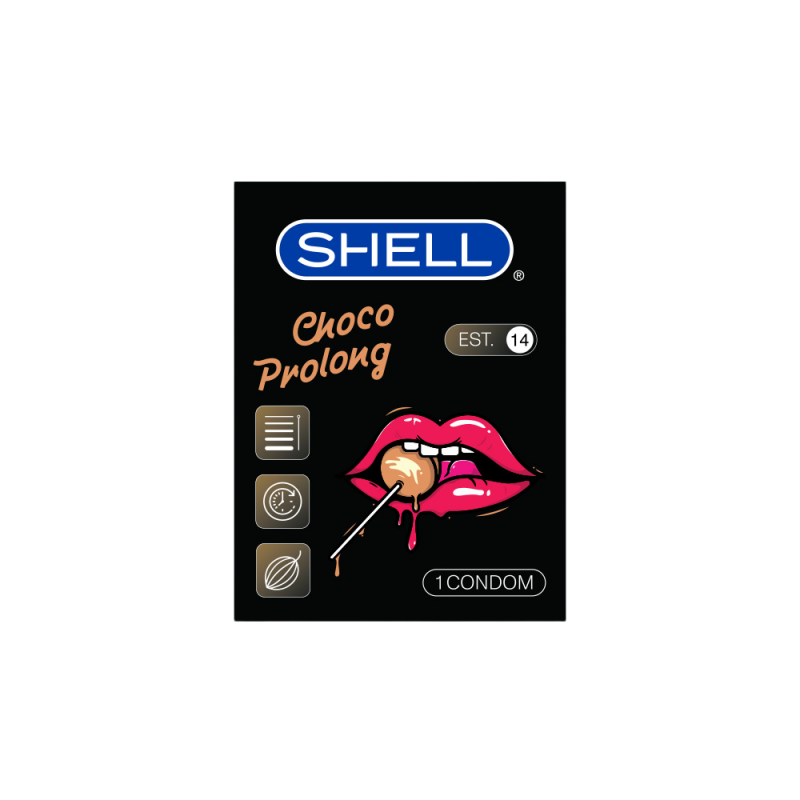  Nhập sỉ Bao cao su Shell Choco Prolong - Siêu mỏng kéo dài thời gian hương chocolate - Hộp 1 cái  nhập khẩu 