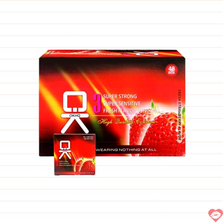 Bao cao su OKHQ hương dâu hộp 144 cái 