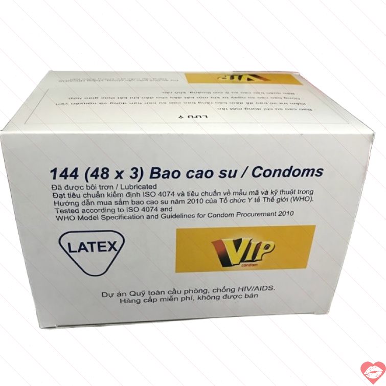 Bao cao su Vip 144 cái co giãn tốt giá tốt 