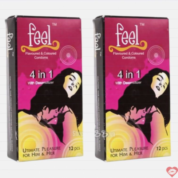 Bao cao su Feel 4 in 1 hương dâu kéo dài cực sướng 