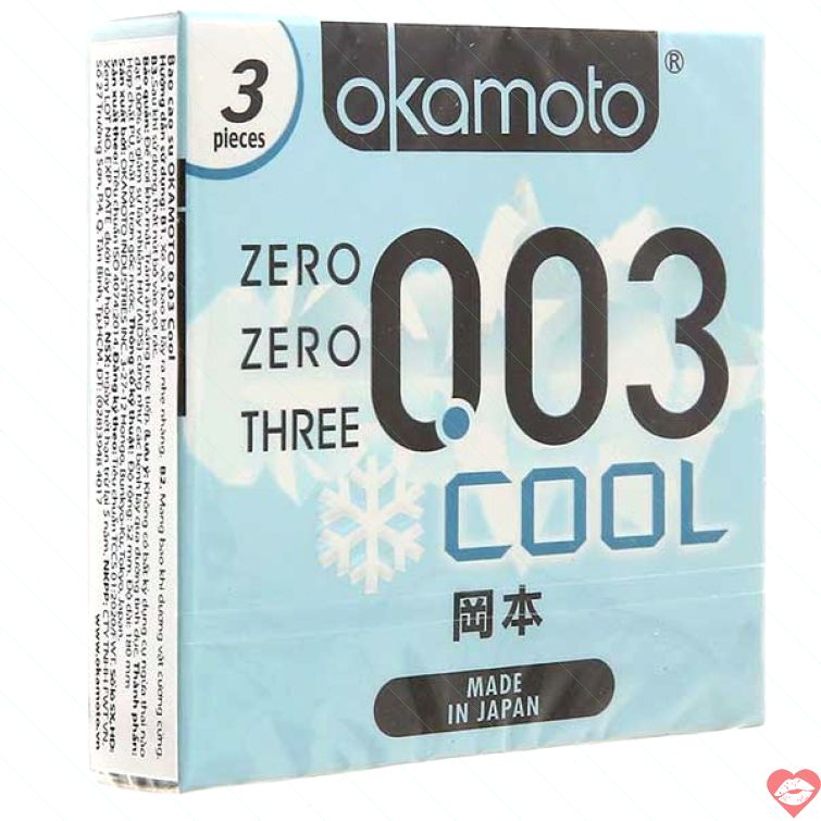 Bao cao su Okamoto 0.03 siêu mỏng mát lạnh 