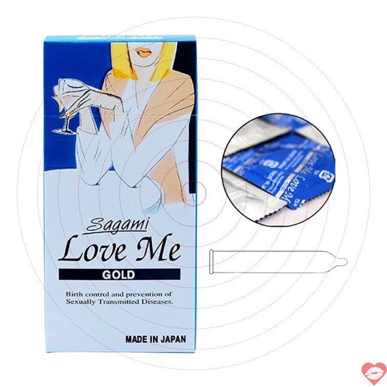 Bao cao su Sagami Love Me Gold hộp 10 siêu mỏng 
