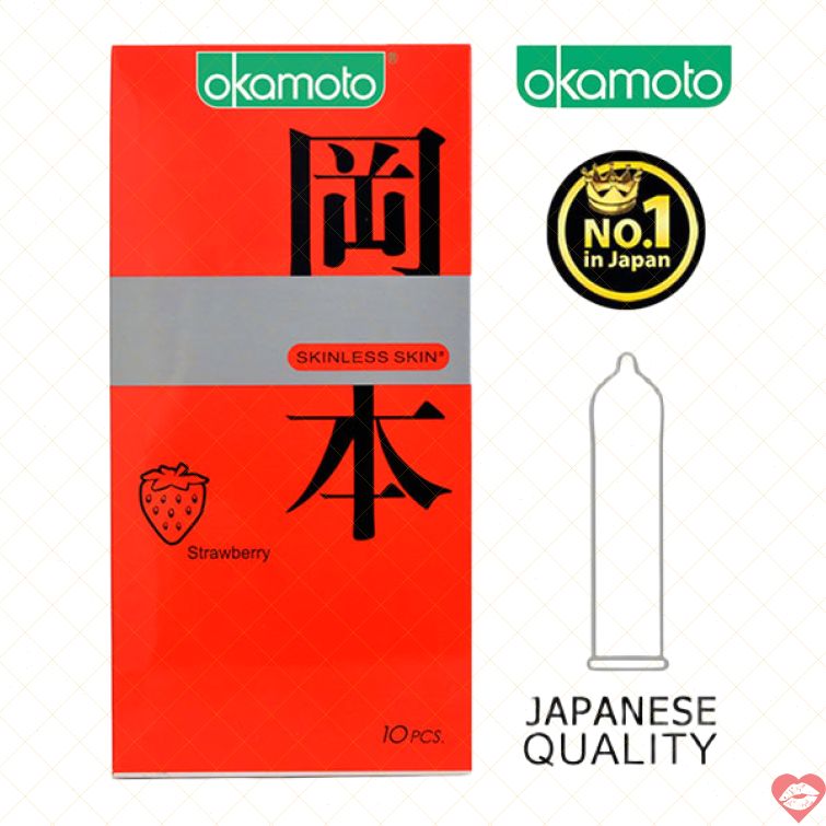 Bao cao su dâu Okamoto thơm mát kích thích 