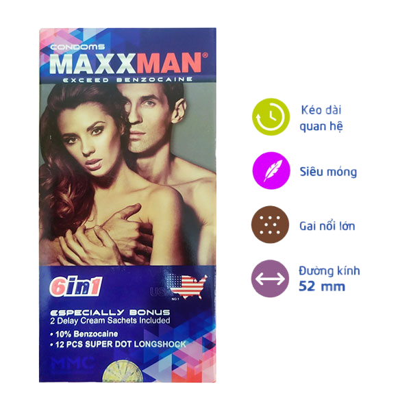  Review Bao cao su cao cấp Maxxman 6in1 hộp 12 chiếc  loại tốt 