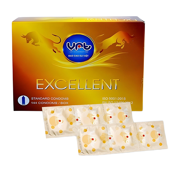  Bỏ sỉ Bao cao su mỏng trơn VRT Excellent hộp 144 cái  chính hãng 