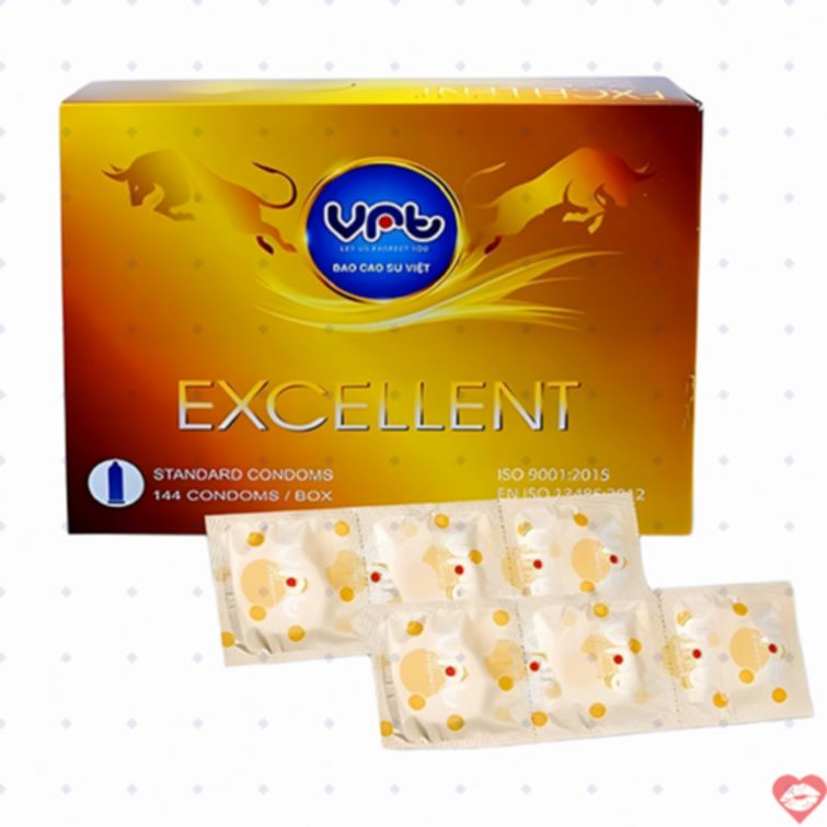 Bao cao su VRT Excellent mỏng trơn hộp 144 cái 