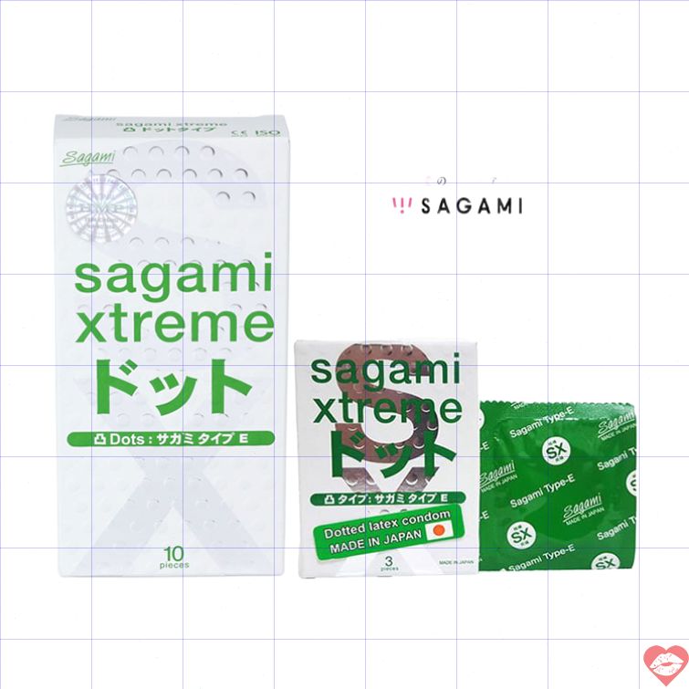 Bao cao su Sagami Xtreme xanh gân gai chính hãng 
