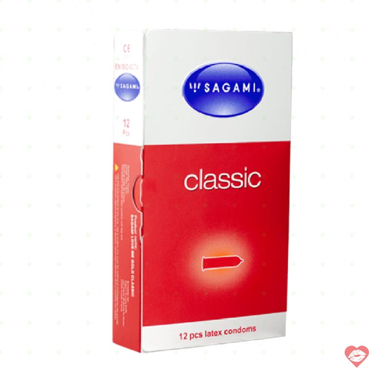 Bao cao su Sagami Classic hộp 12 mỏng ôm sát 