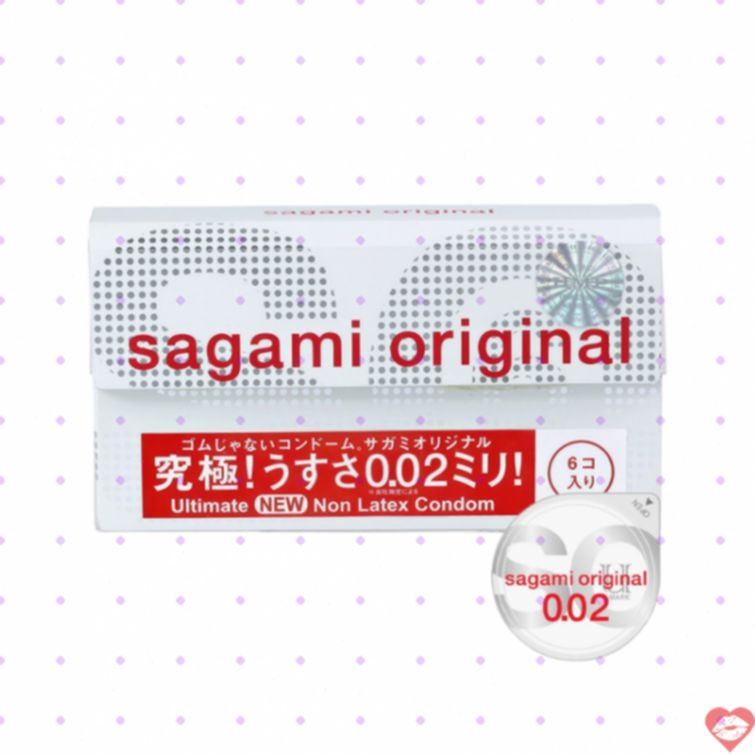 Bao cao su Sagami 0.02 siêu mỏng chân thật hộp 6 