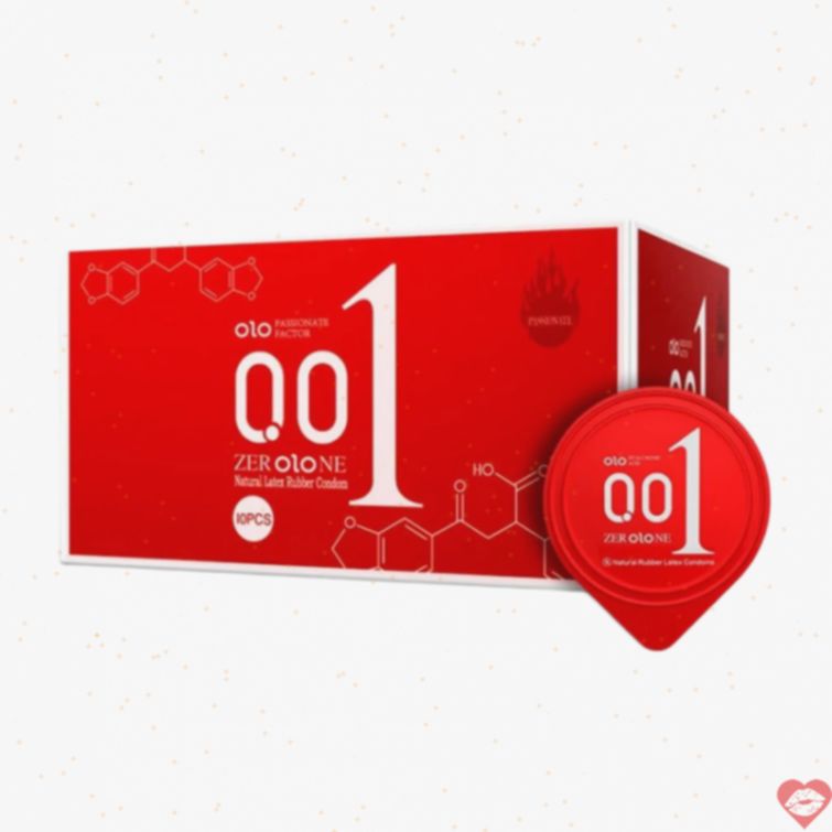 Bao cao su OLO 0.01 đỏ siêu mỏng ấm áp 10c 