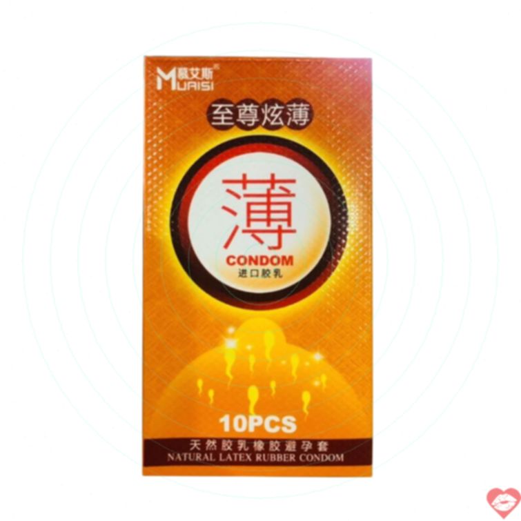Bao cao su Muaisi cam siêu mỏng hương dâu hấp dẫn 