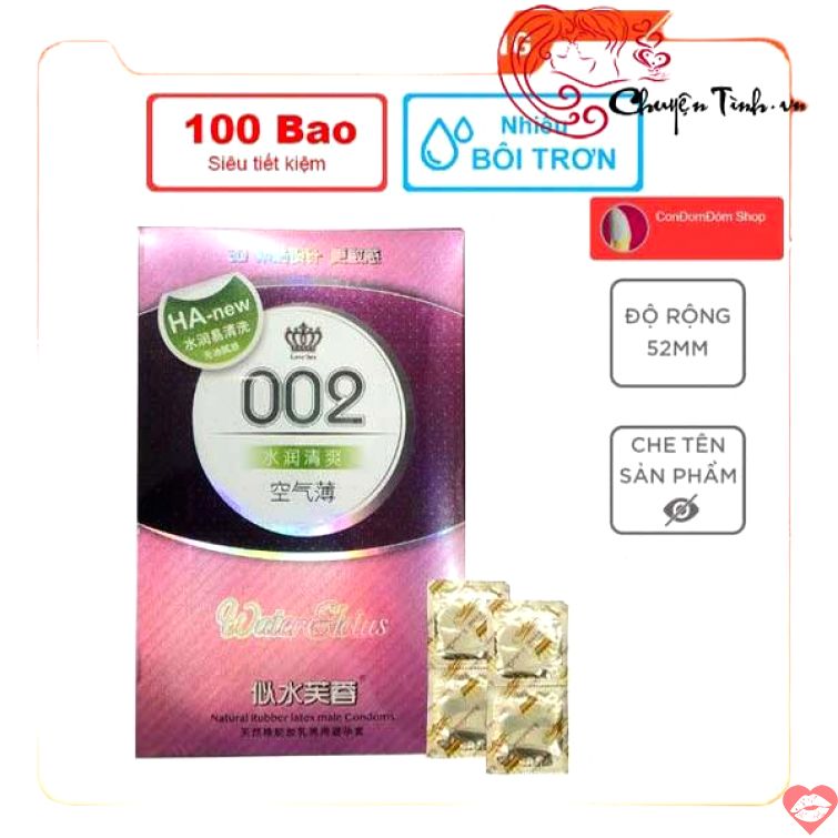 Bao cao su HA002 Water Lotus sieu mong mem mai 