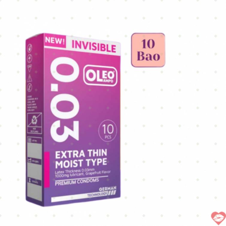 Bao cao su Oleo siêu mỏng 0.03 tăng cảm giác 