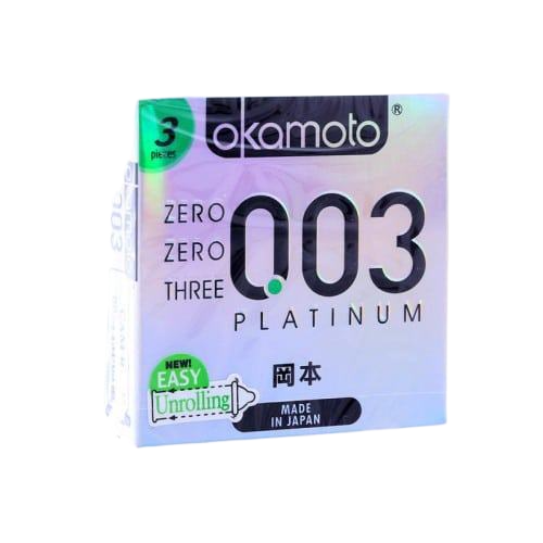  Sỉ Bao cao su Okamoto Platinum 0.03 Nhật Bản Siêu mỏng cao cấp  hàng xách tay 