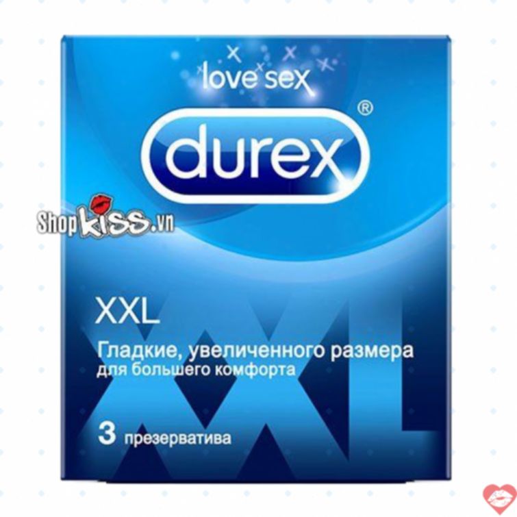 Bao cao su Durex XXL size lớn thoải mái 