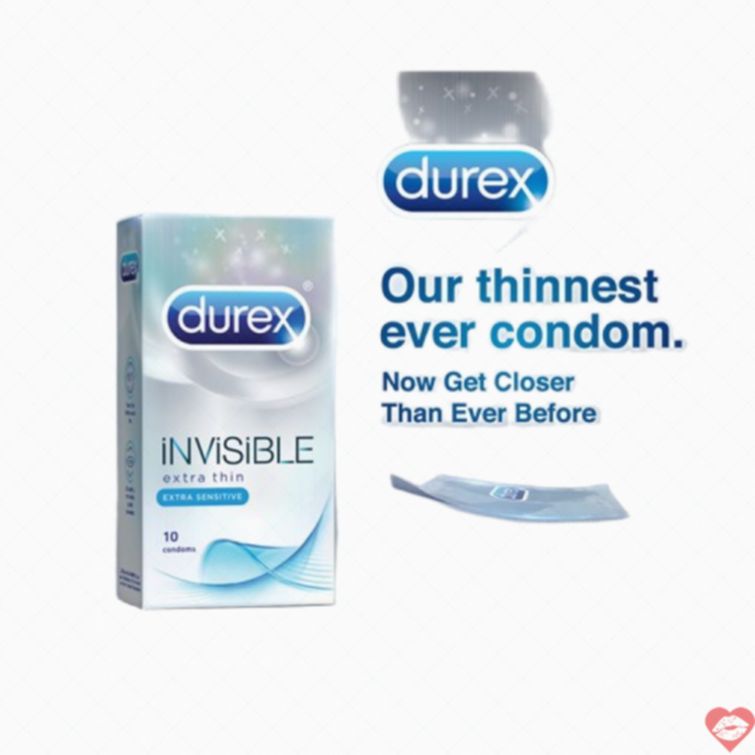 Bao cao su Durex Invisible siêu mỏng cảm giác thật 