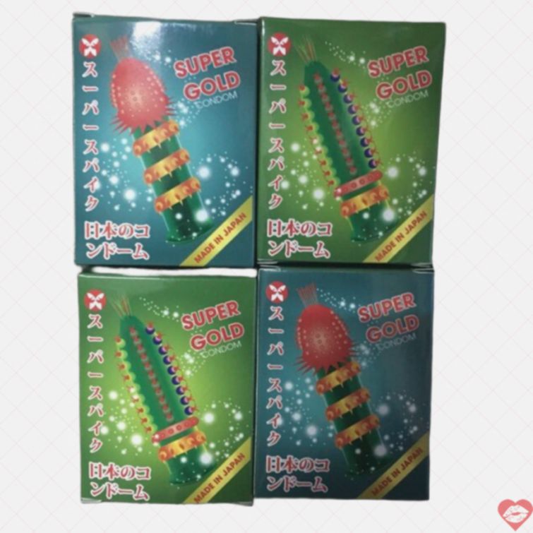 Bao cao su Super Gold Nhật gân gai tăng khoái cảm 