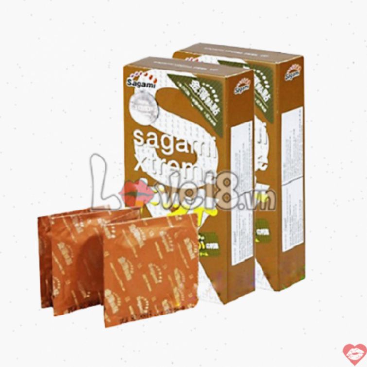 Bao cao su Sagami siêu mỏng gai tăng khoái cảm hộp 10 
