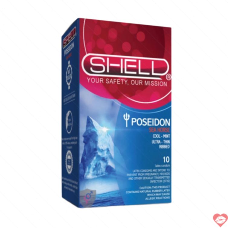 Bao cao su Shell Poseidon kéo dài gân gai bạc hà 