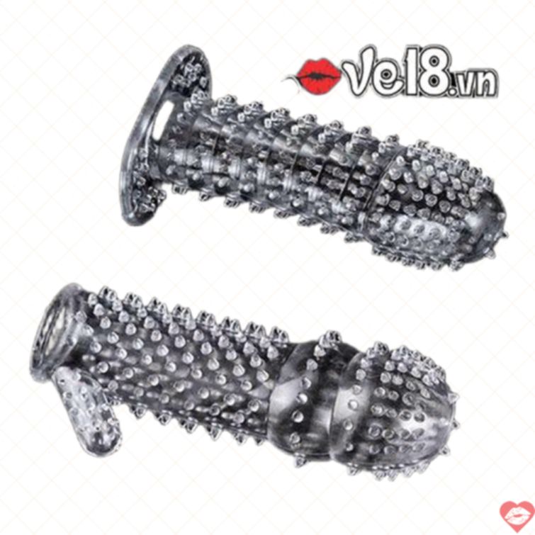 Bao cao su đôn gân gai bi trong suốt kích thích 