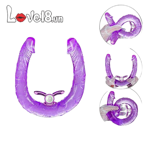  Mua Dương vật giả 2 đầu có bướm rung massage âm vật  loại tốt 