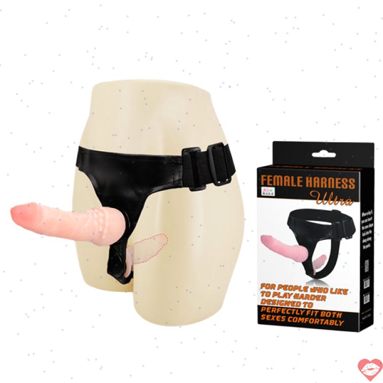 Dương vật giả 2 đầu có quai đeo silicon mềm kích thích đôi 