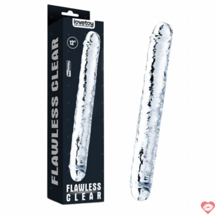 Dildo 2 đầu trong suốt Lovetoy 12 inch mềm 
