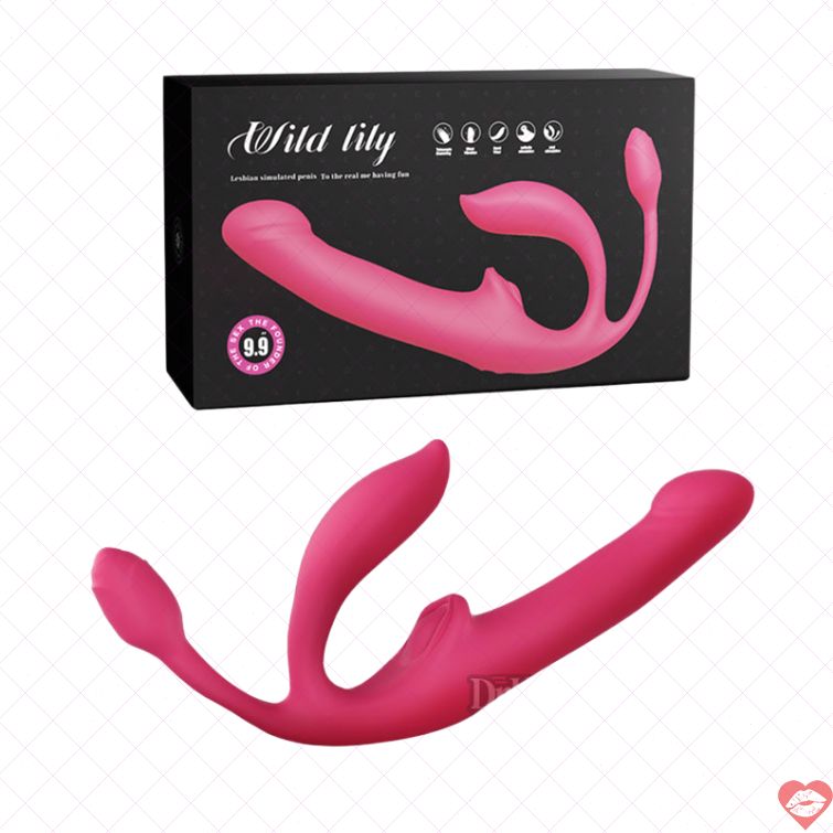 Dương vật giả Wild Lily 3in1 rung thụt cực đã cho les 