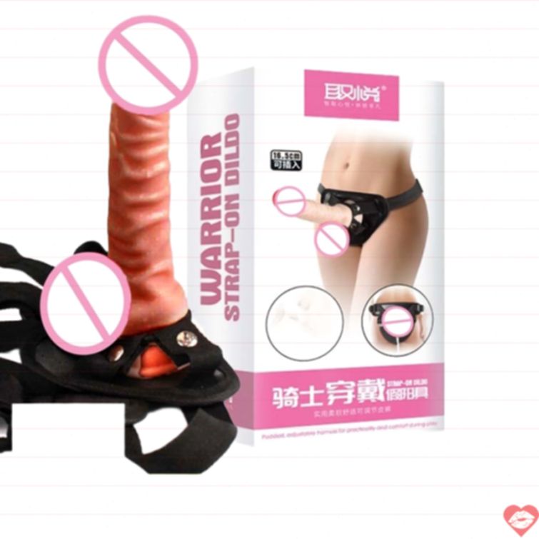Dildo đeo dây Knight gân nổi silicone mềm tăng khoái cảm 