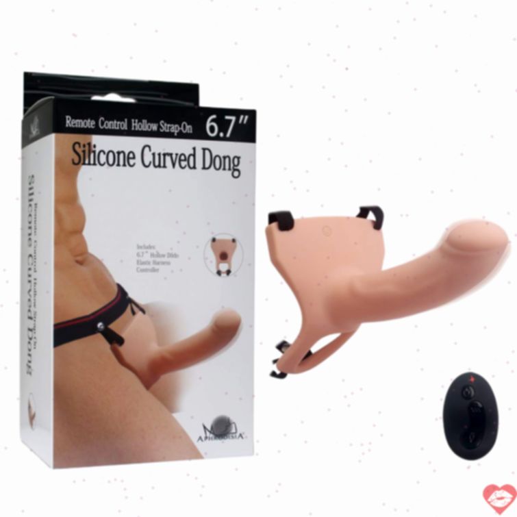 Dương vật dây đeo rung remote Curved Dong USA 