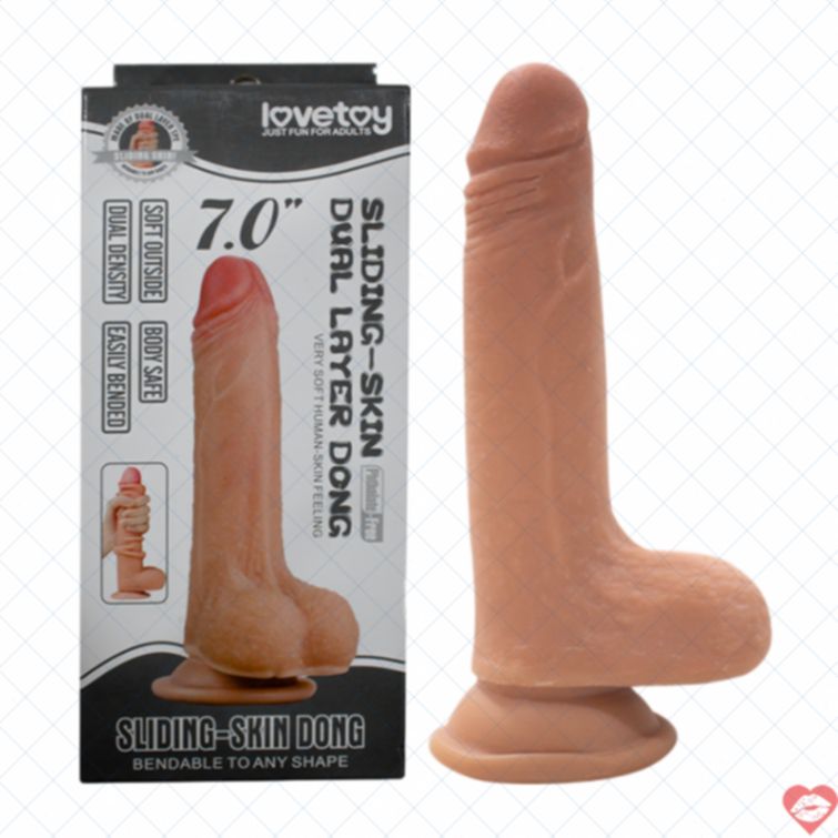 Dương vật giả dính tường Lovetoy mềm mại đàn hồi 