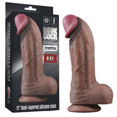  Đại lý Dương vật giả silicone bạch kim 2 lớp Lovetoy Nature Cock XXL 11in  nhập khẩu 
