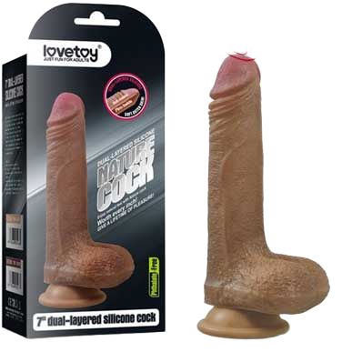  Sỉ Dương vật giả da nâu có đế Lovetoy Nature Cock 7 inch  hàng xách tay 