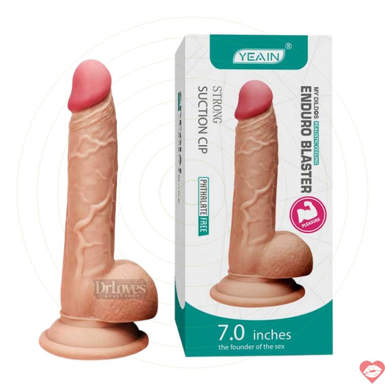 Dương vật giả gắn tường silicon mềm gân nổi 