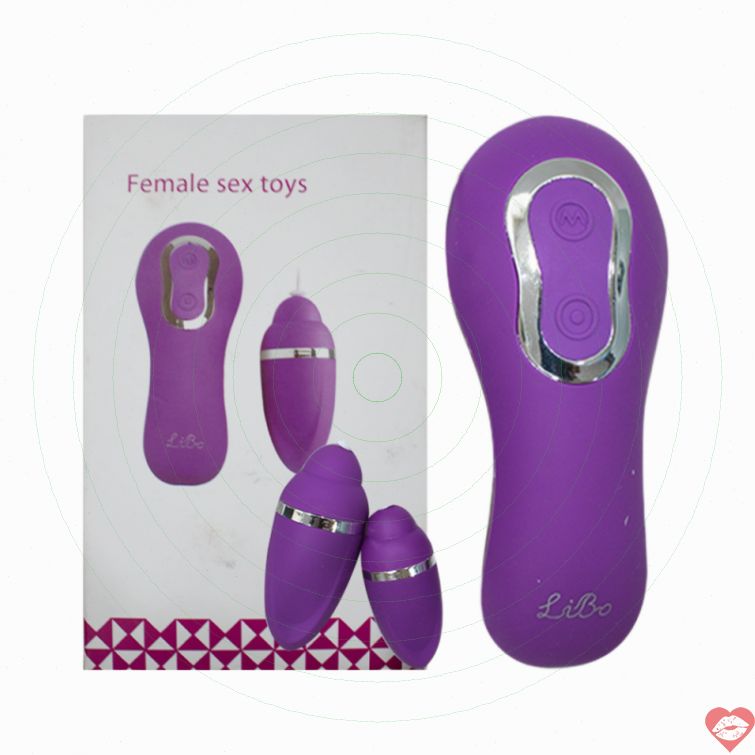 Libo Female trứng rung đôi dùng pin kích thích 