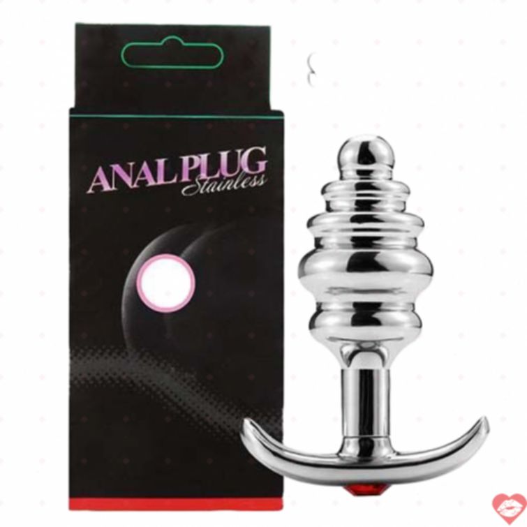 Plug hậu môn xoắn ốc thép không gỉ đính đá sang trọng 