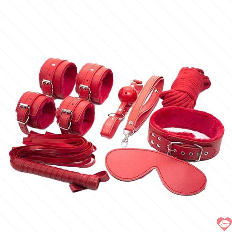 Bộ BDSM 7 món da đỏ kích thích mạnh mẽ 