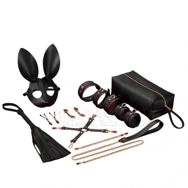 Bộ BDSM cosplay da kèm mặt nạ thỏ quyến rũ 